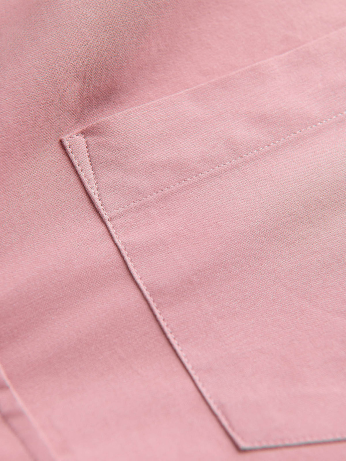 Men's REGULAR FIT cotton shirt with pocket - pink V3 OM-SHOS-0153
