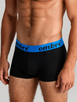Men's cotton boxer shorts with contrasting elastic - 7-pack black V1 OM-UNBO-0100