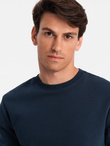 BASIC men's cotton non-stretch sweatshirt - navy blue V1 OM-SSBN-0159