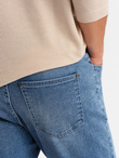 Men's CARROT FIT denim pants with subtle rubbing - blue V1 OM-PADP-0162