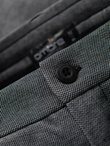 Krótkie spodenki męskie SLIM FIT ze strukturalnej melanżowej dzianiny – czarne V2 OM-SRCS-0166 