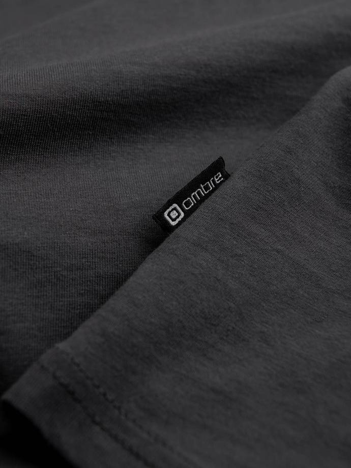 Men's BASIC longsleeve with round neckline - graphite V6 OM-LSBL-0106