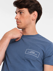 Ombre Streetstyle men's cotton pocket print t-shirt - indigo V9 OM-TSCT-0108