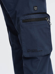 Men's JOGGER pants with zippered cargo pockets - navy blue V5 OM-PAJO-0135
