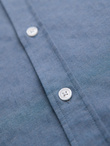 Men's SLIM FIT shirt in decorative fabric with pocket - blue OM-SHCS-0174