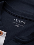 Men's longsleeve with buttons at the neckline - navy blue V3 OM-LSCL-0107