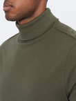 Men's turtleneck longsleeve - dark olive V4 OM-LSCL-0112