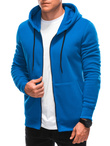 Bluza męska rozpinana z kapturem EM-SSZP-22FW-015 - niebieska V1