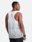 Tank top męski bawełniany z gradientowym nadrukiem - biały V1 OM-TSTT-22SS-001