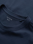 Men's casual t-shirt with pocket patch - navy blue V10 OM-TSCT-0109