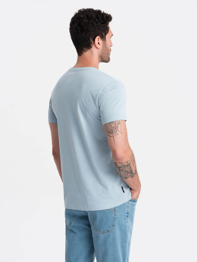BASIC men's classic cotton T-shirt - light blue V19 OM-TSBS-0146