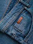Men's short denim shorts with rubbing and rolled up leg - blue V2 OM-SRDS-0186