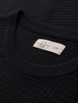 Men's structured knitted t-shirt - black V3 OM-TSCT-0253