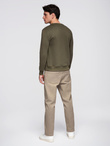 Classic men's sweatshirt with inscription - dark olive V2 B1711