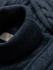 Knitted monochrome men's viscose cardigan - navy blue V1 OM-SWCD-0126