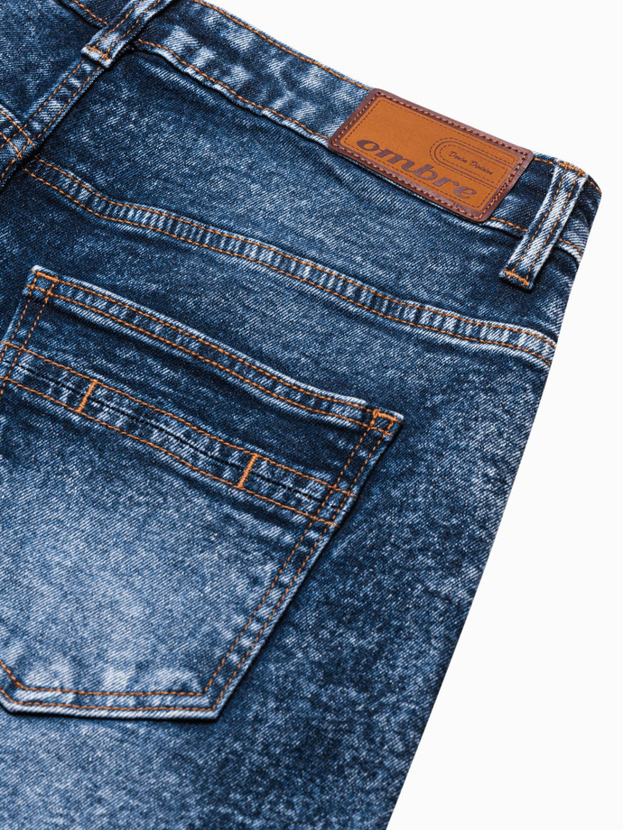 Krótkie spodenki męskie jeansowe - niebieskie W305