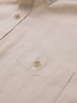 Men's linen shirt with classic collar and pockets REGULAR FIT - cream V3 OM-SHCS-0134