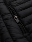 Men's quilted jacket with high zipped hood - black V1 OM-JAHP-0238