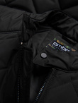 BIKER men's insulated jacket quilted in a diamond pattern - black V1 OM-JALP-22FW-006