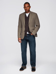 Męska elegancka marynarka SLIM FIT z rayonem – oliwkowa V5 OM-BLZB-0135 