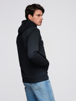 Men's hooded sweatshirt with graphics - black V3 B1714