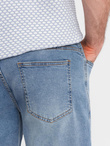 Denim men's shorts with a classic cut - light blue V2 OM-SRDS-0171