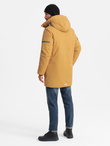 Men's long insulated jacket with reflective elements - yellow V2 OM-JALJ-0169