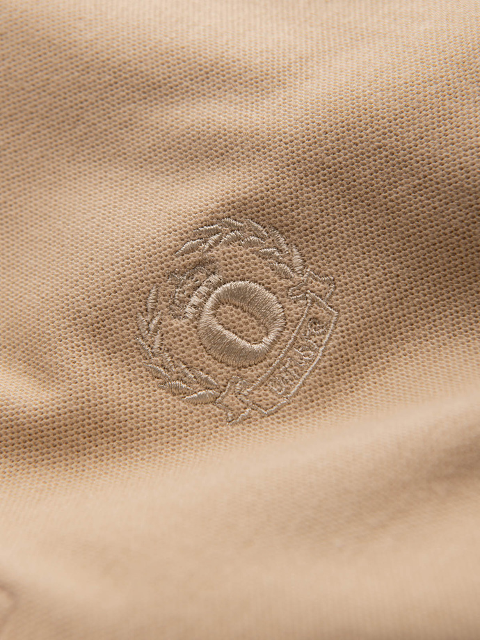 Men's classic cotton polo shirt - beige S1374