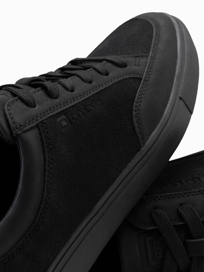 Monochromatyczne męskie buty w stylu streetwearowym – czarne V3 OM-FOTL-0183