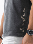 T-shirt męski z nadrukiem - czarny S1371