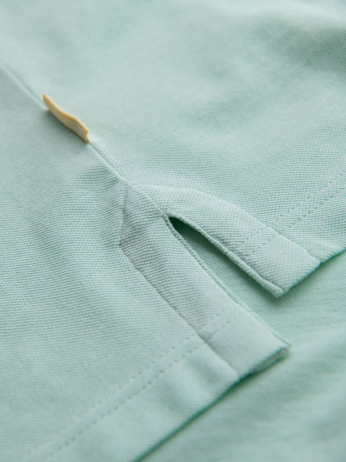 Cotton pique knit polo shirt - mint V1 OM-POSS-0103