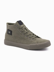 Buty męskie trampki canvas z wysoką cholewką – oliwkowe V2 OM-FOTH-0186