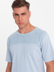Men's LOOSE FIT t-shirt with pocket - blue V4 OM-TSCT-0171 