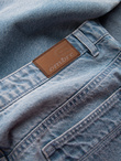 Męskie spodnie jeansowe TAPERED FIT z dziurami – jasnoniebieskie V1 OM-PADP-0175