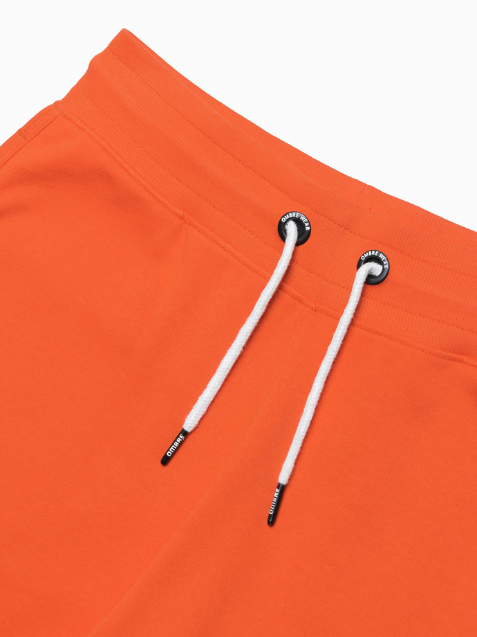 Men's sweat shorts trimmed with piping - orange V5 W360
