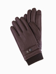 Men's eco suede gloves with welt - black V1 OM-ACGL-0112