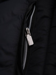 Men's imitation leather jacket with ribbed hem - dark brown V1 OM-JAFL-0109