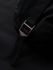 Men's faux leather jacket with ribbed bottom hem - black V2 OM-JAFL-0109