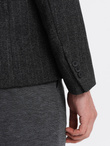 Stylish men's jacquard blazer with delicate stripes - graphite V1 OM-BLZB-0113