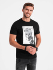 Men's cotton skull shirt - black V1 OM-TSPT-0200
