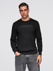Classic men's sweatshirt with inscription - black V4 B1711