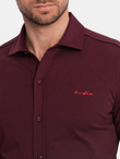 Men's cotton single jersey knit REGULAR shirt - maroon V3 OM-SHCS-0138
