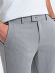 Eleganckie męskie spodnie chino SLIM FIT - jasnoszare V1 OM-PACP-0191