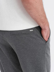 Men's structured knit elastic waistband short shorts - graphite V3 OM-SRCS-0177