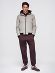 Men's lightweight jacket with mesh lining and hood - gray V6 C640