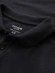 Longsleeve męski z kołnierzykiem polo BASIC – czarny V2 OM-POBL-0114