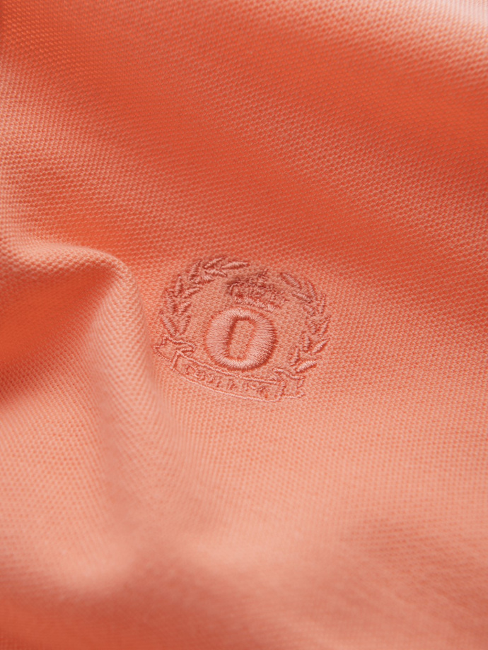 Men's BASIC single color pique knit polo shirt - peach V19 OM-POBS-0100