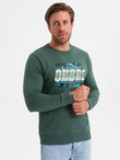 Bluza męska zakładana przez głowę z nadrukiem - zielona V2 OM-SSPS-0156