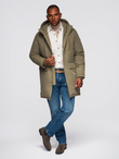 Classic men's long parka jacket - olive V3 OM-JAPJ-0313