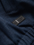 Men's lightweight sports jacket with fleece lining - navy blue V2 OM-JANP-0136